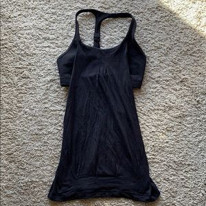 Black Lululemon bra and tank